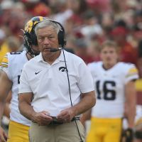 ISU's Brock Purdy wears Iowa Hawkeyes headgear after Cy-Hawk game