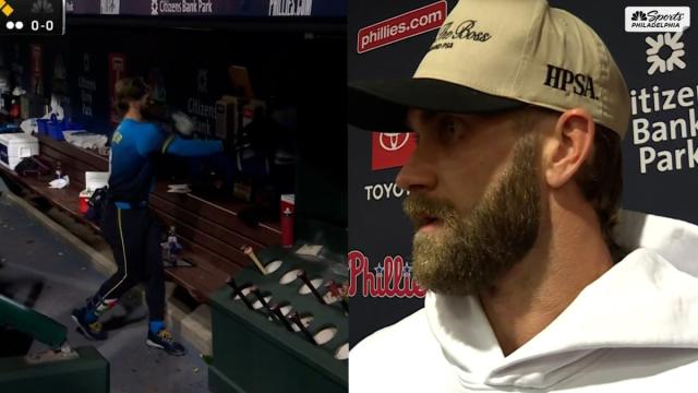 Bryce Harper explains why he let out some frustration in the dugout