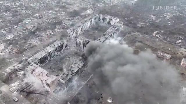 Drone footage shows Bakhmut in ruins after months of some of the bloodiest fighting of the Ukraine war