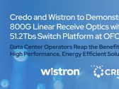 Credo and Wistron to Demonstrate 800G Linear Receive Optics with 51.2Tbs Switch Platform at OFC 2024