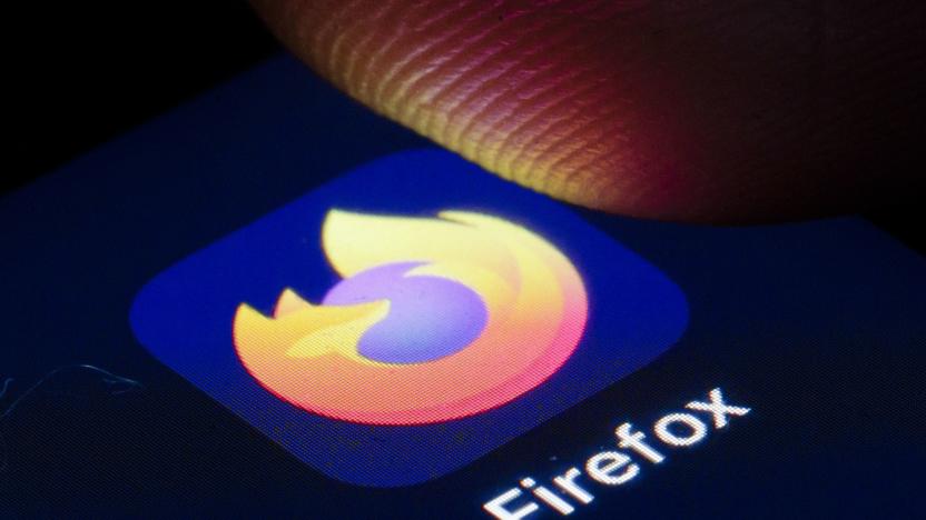 BERLIN, GERMANY - APRIL 22: The logo of the free Webbrowser Mozilla Firefox is shown on the display of a smartphone on April 22, 2020 in Berlin, Germany. (Photo by Thomas Trutschel/Photothek via Getty Images)