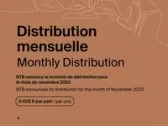 BTB Announces its Distribution for the Month of November 2023