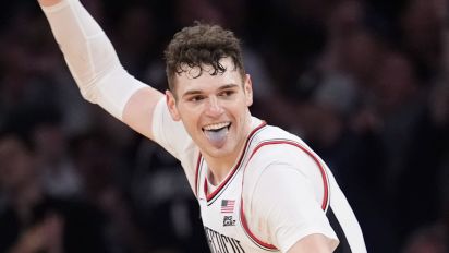 Associated Press - UConn center Donovan Clingan reacts after dunking during the second half of an NCAA college basketball game in the championship against Marquette of the Big East Conference tournament, Saturday, March 16, 2024, in New York. UConn won 73-57. (AP Photo/Mary Altaffer)