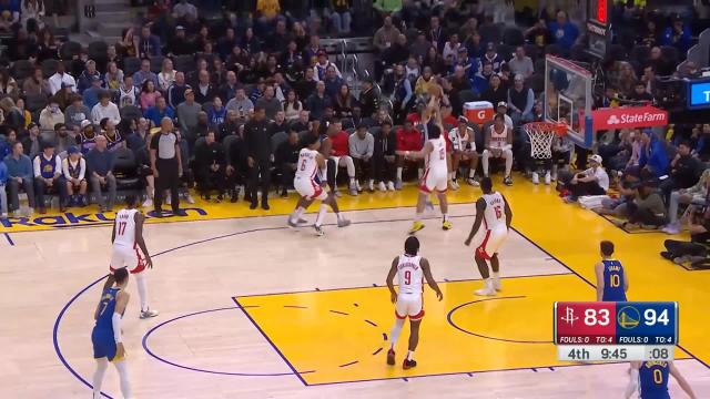 Klay Thompson with an and one vs the Houston Rockets