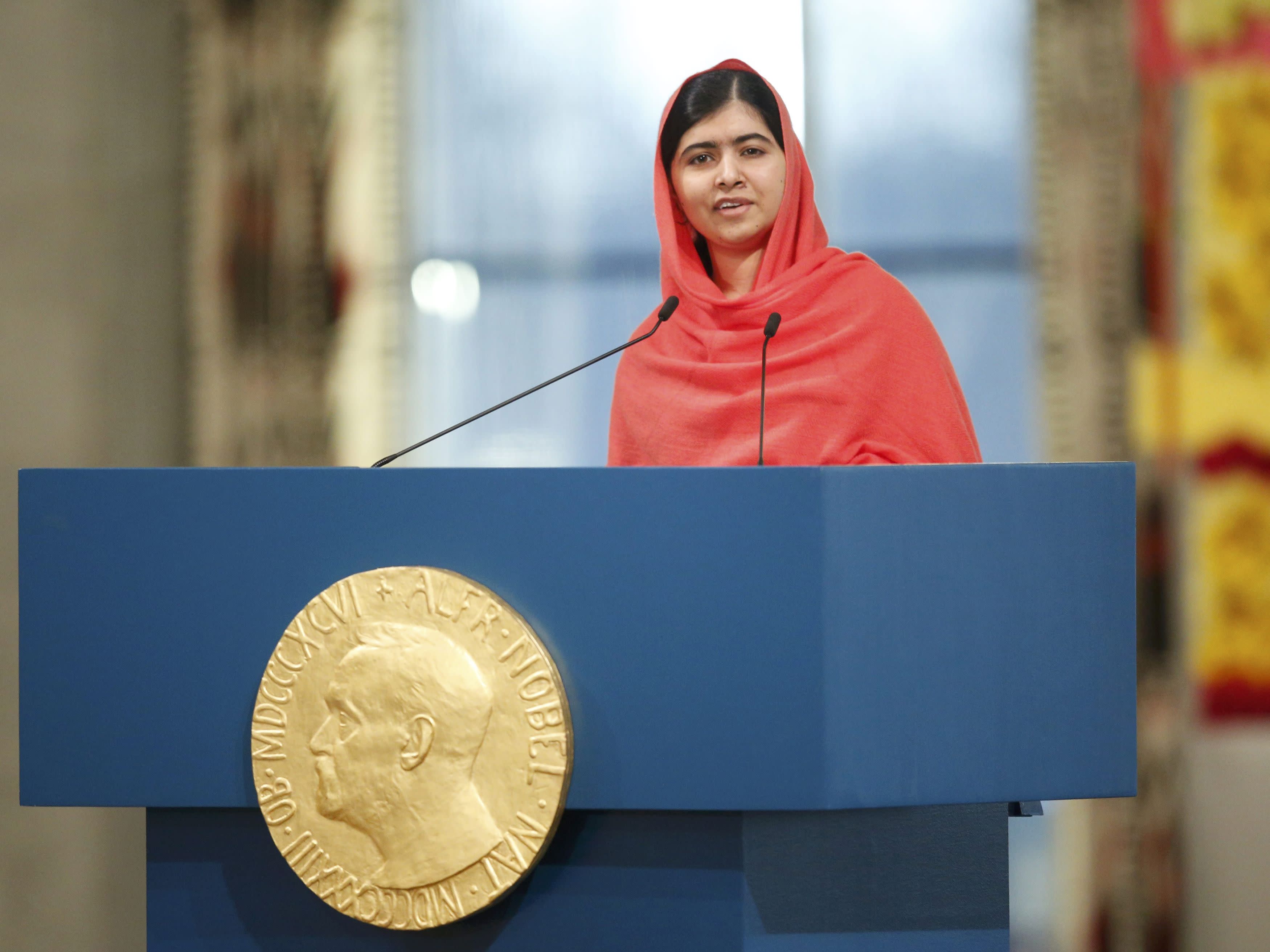 Malala receives Nobel Peace Prize