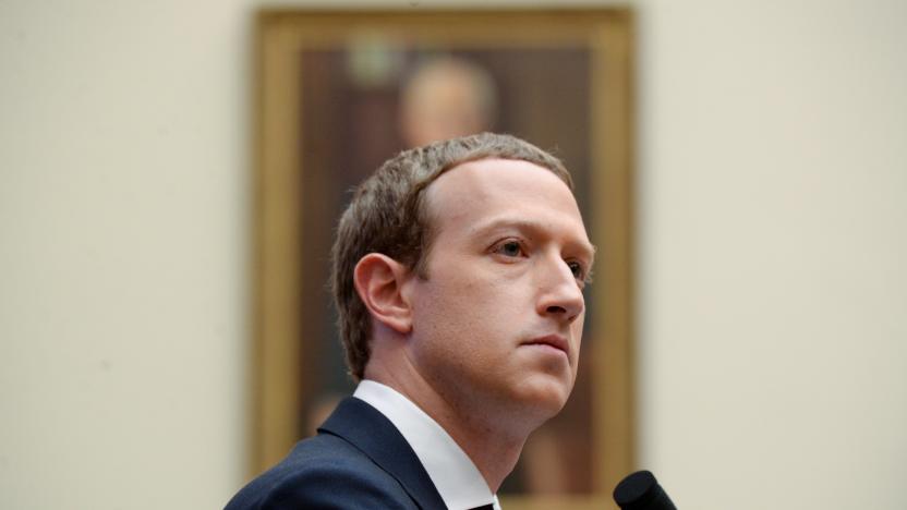 Facebook Chairman and CEO Mark Zuckerberg testifies at a House Financial Services Committee hearing in Washington, U.S., October 23, 2019. REUTERS/Erin Scott