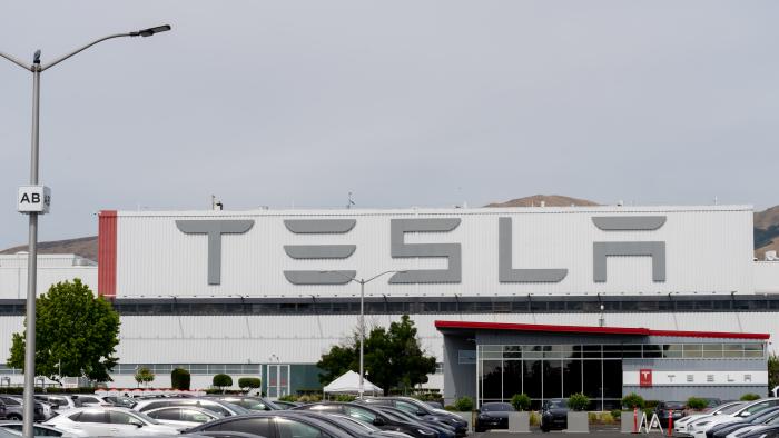 Tesla Motors Center in Fremont, CA, USA - June 11, 2023. Tesla, Inc. is an American multinational automotive and clean energy company.