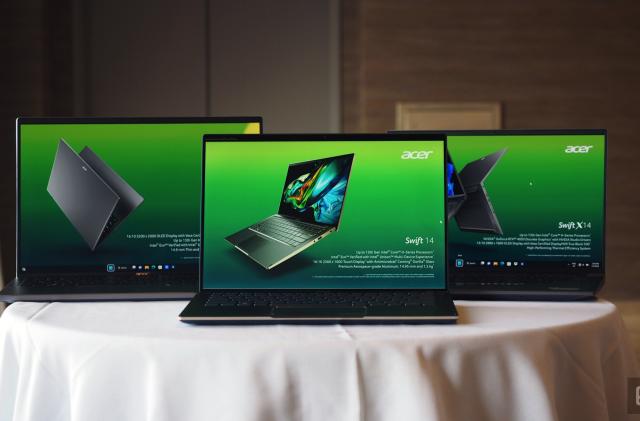 Image of the Acer Swift 14, Swift X and Swift Go 16. 