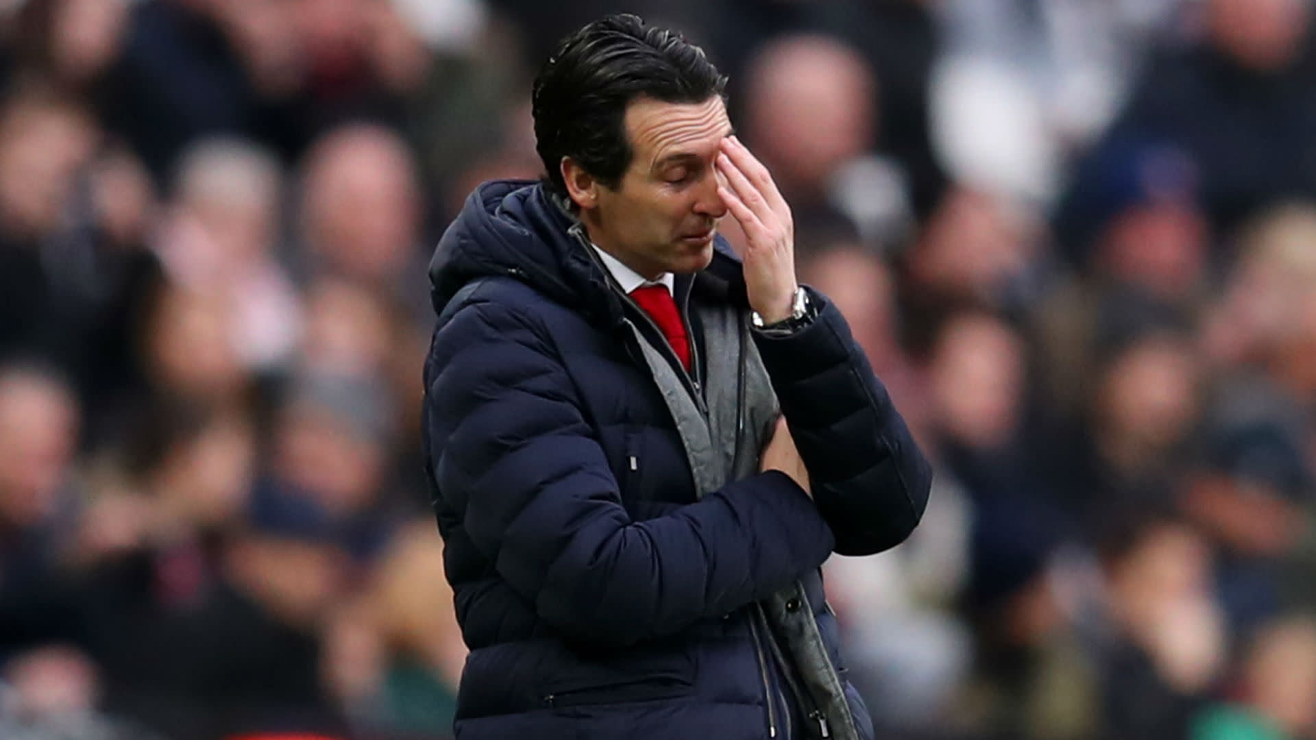 Image result for unai emery sad