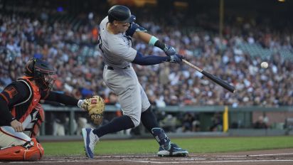 Associated Press - Aaron Judge homered for the third time in two games in San Francisco and the New York Yankees beat the Giants 7-3 on Saturday night.  Judge followed up his two-homer performance