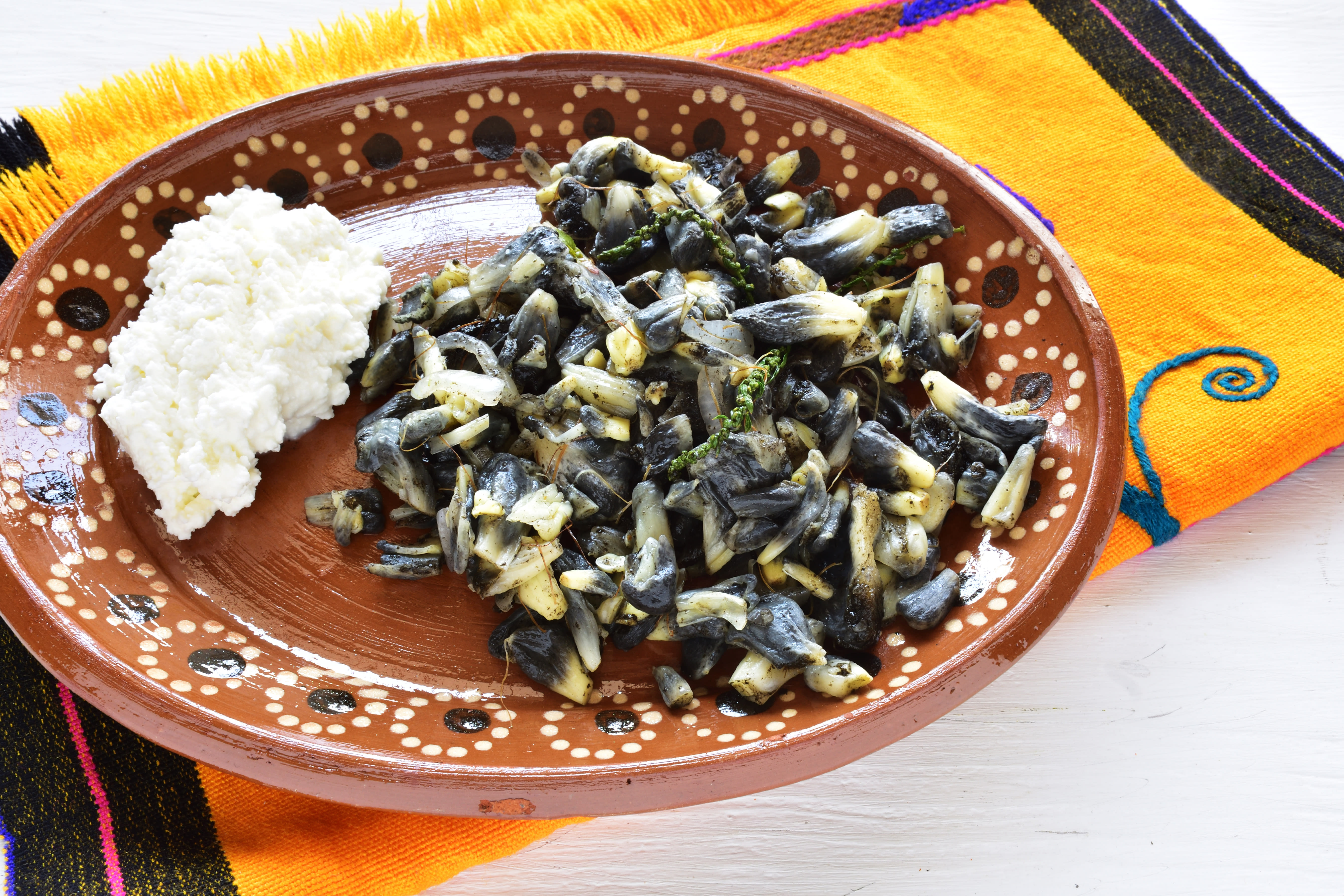 Huitlacoche, a Mexican delicacy made from corn fungus