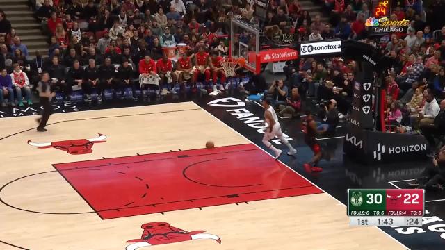 George Hill with a dunk vs the Chicago Bulls