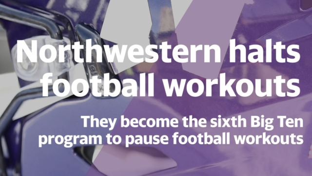 Northwestern becomes latest Big Ten team to halt football workouts