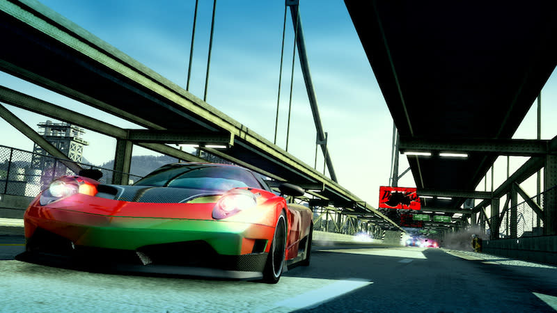 A screenshot of Burnout Paradise Remastered on Nintendo Switch