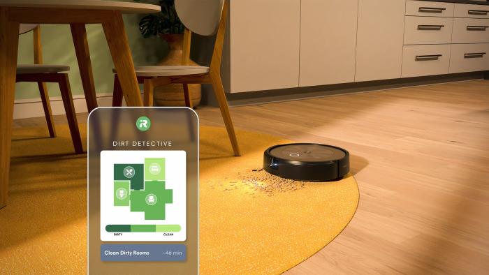 An image of the Roomba J9+ and the app. 