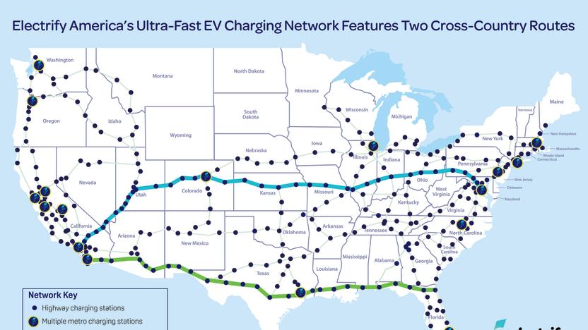 Electrify America EV charging map