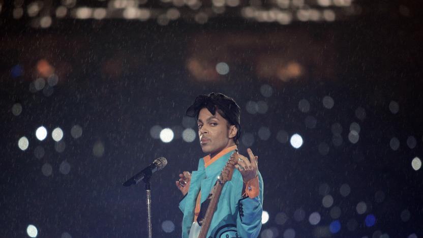 Miami, UNITED STATES: US musician Prince performs during half-time 04 February 2007 at Super Bowl XLI at Dolphin Stadium in Miami between the Chicago Bears and the Indianapolis Colts.     AFP PHOTO/Jeff HAYNES (Photo credit should read JEFF HAYNES/AFP via Getty Images)