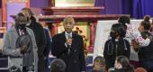 Rev. Al Sharpton speaks during a visitation for Daunte Wright. (AP)