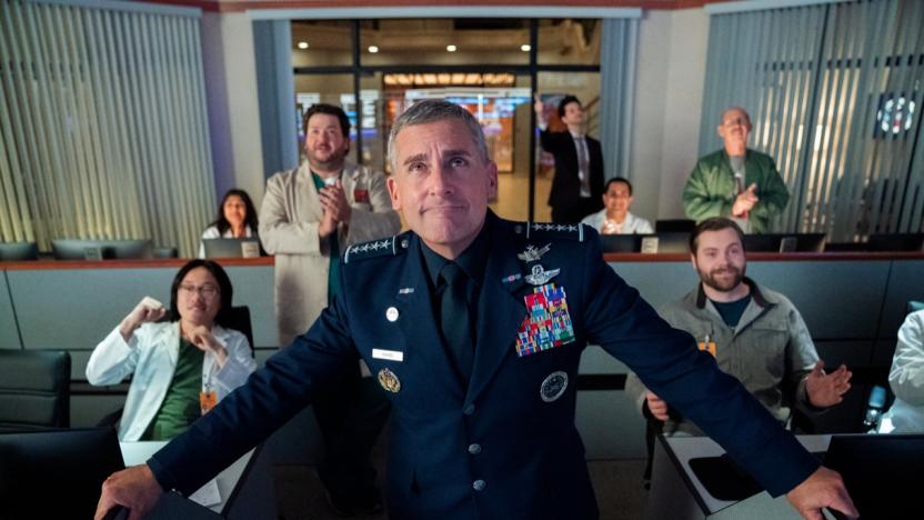 Steve Carell as four-star general Mark R. Naird in Netflix's 'Space Force' spoof.