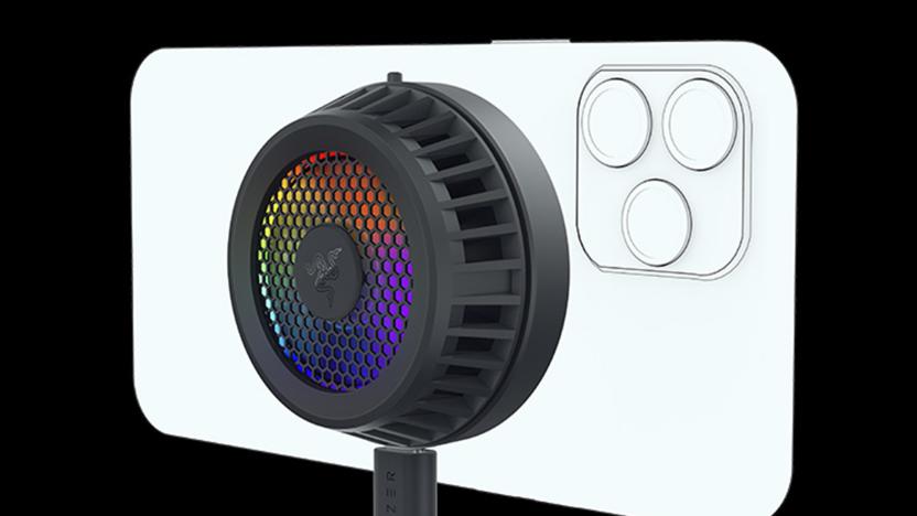 A mockup of the proposed Razer MagSafe cooling fan.