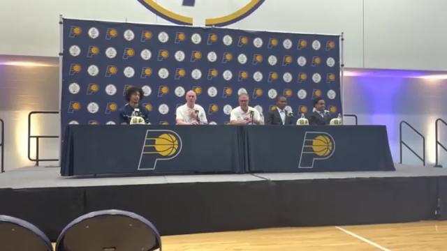 Pacers host press conference for Bennedict Mathurin, Andrew Nembhard and Kendall Brown