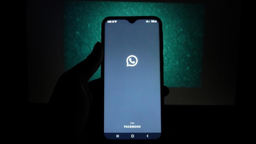 The logo of the messenger app WhatsApp is seen on the screen of a smartphone in New Delhi, India on May 27, 2021. WhatsApp has filed a legal complaint in Delhi against the government seeking to block regulations coming into force from Wednesday that experts say would compel the California-based Facebook unit to break privacy protections, according to Reuters sources. (Photo by Mayank Makhija/NurPhoto via Getty Images)