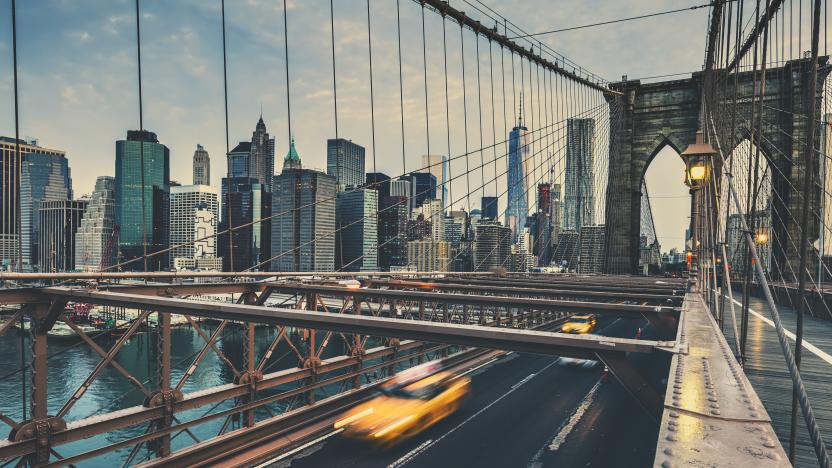 Brooklyn Bridge in NYC, USA.