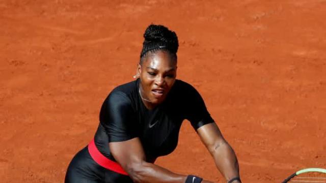 Serena Williams wore a black catsuit in her return to the French Open