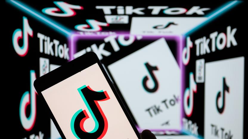 TikTok Logo icon displayed on mobile with TikTok logo seen in the background in this photo illustration, on December  28, 2022, in Brussels, Belgium  (Photo illustration by Jonathan Raa/NurPhoto via Getty Images)