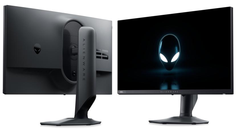 Alienware AW2524HF monitor, shown from the front and rear. 