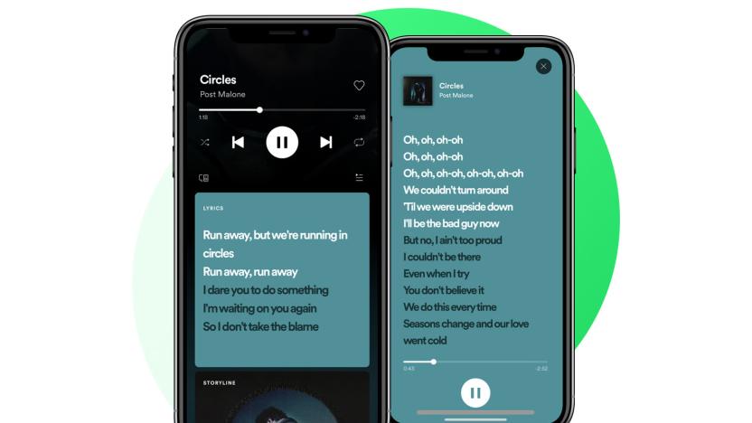 Spotify's synchronized song lyrics debut for all users