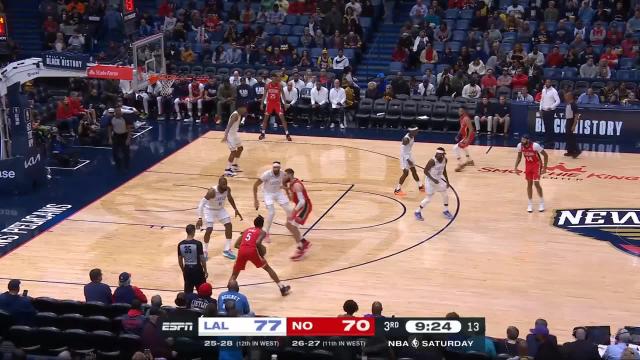 Herbert Jones with a 2-pointer vs the Los Angeles Lakers