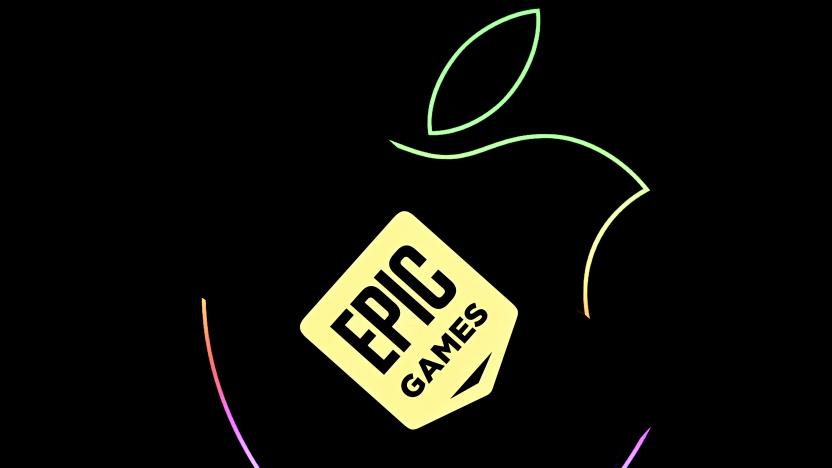 ANKARA, TURKIYE - JUNE 20: The logo of Epic Games is displayed on a mobile phone screen inside of the logo of Apple in Ankara, Turkiye on June 20, 2023. (Photo by Arda Kucukkaya/Anadolu Agency via Getty Images)