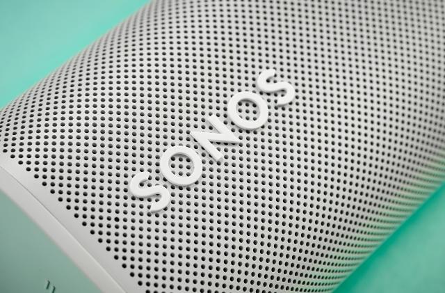 Detail of a Sonos Roam Bluetooth speaker, taken on April 16, 2021. (Photo by Phil Barker/Future Publishing via Getty Images)