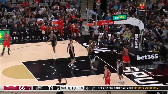 Patrick Williams with an and one vs the San Antonio Spurs