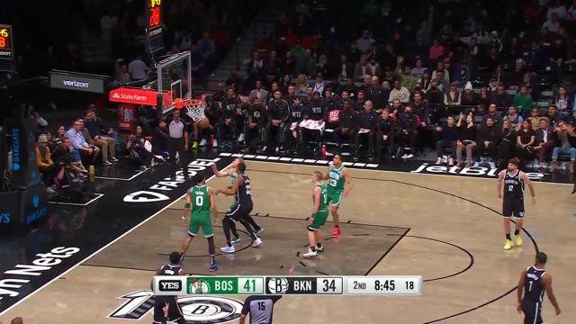 Joe Harris with a 3-pointer vs the Boston Celtics