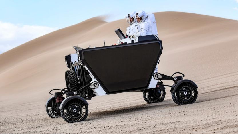 The Astrolab Flex is a modular rover that can carry two astronauts across the surface of the Moon. 