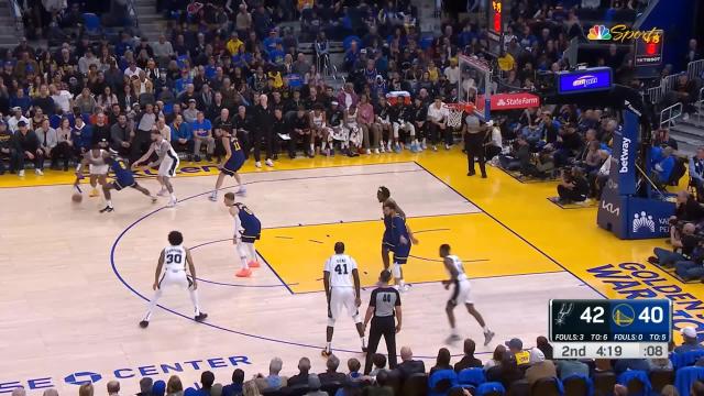 Keldon Johnson with an and one vs the Golden State Warriors