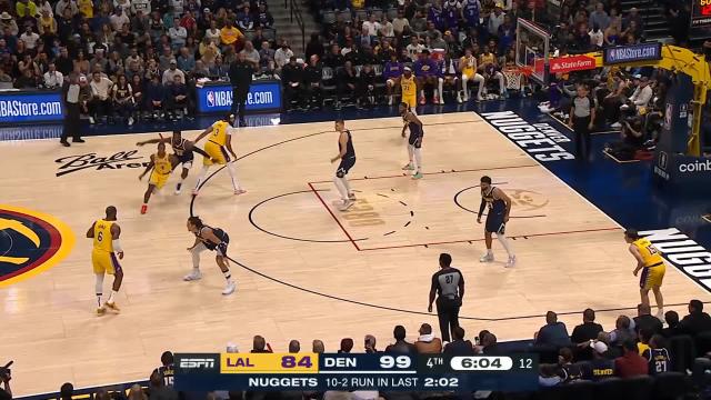 Austin Reaves with a 3-pointer vs the Denver Nuggets