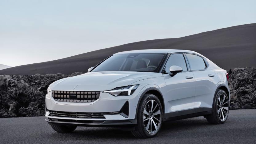 A white Polestar EV