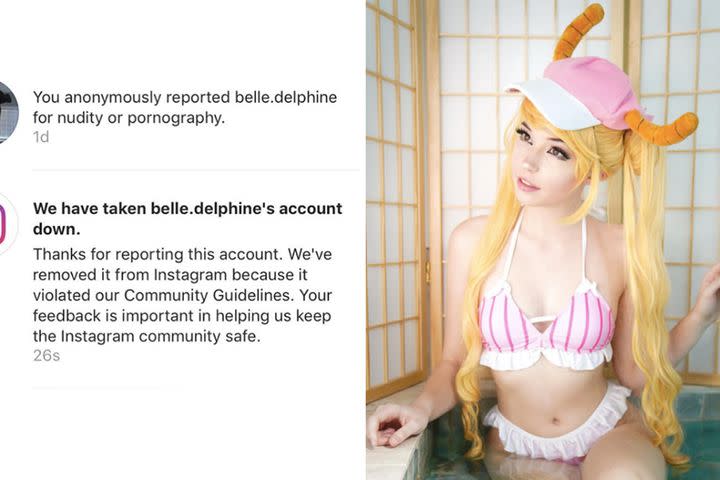 Emma Stone Porn Pussy - Bathwater seller Belle Delphine's Instagram account was removed for 'nudity  or pornography'