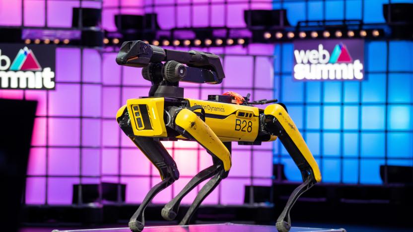 LISBON, PORTUGAL - 2019/11/07: Spot, the robot made by Boston Dynamics seen during the annual Web Summit technology conference in Lisbon. (Photo by Henrique Casinhas/SOPA Images/LightRocket via Getty Images)