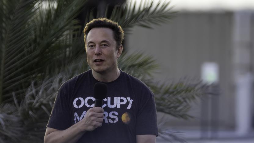 BOCA CHICA BEACH, TX - AUGUST 25: SpaceX founder Elon Musk speaks during a T-Mobile and SpaceX joint event on August 25, 2022 in Boca Chica Beach, Texas. The two companies announced plans to work together to provide T-Mobile cellular service using Starlink satellites. (Photo by Michael Gonzalez/Getty Images)