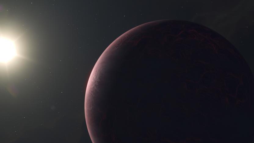 Hot exoplanet with star, illustration.