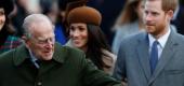 Prince Philip with Meghan Markle and Prince Harry. (Getty Images)