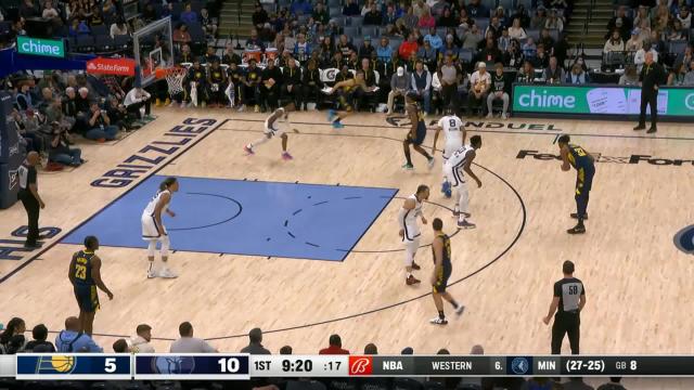 Myles Turner with a dunk vs the Memphis Grizzlies