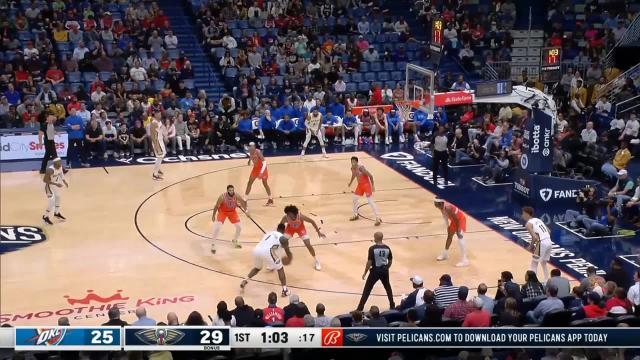 Devonte' Graham with an assist vs the Oklahoma City Thunder