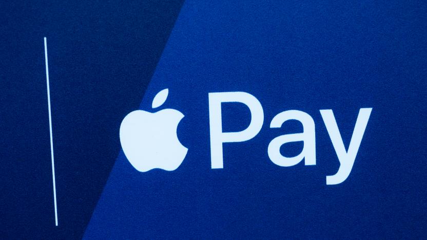 24 September 2023, Berlin: Sept. 24, 2023, Berlin. The Apple Pay logo at a bank branch. Photo: Wolfram Steinberg/dpa Photo: Wolfram Steinberg/dpa (Photo by Wolfram Steinberg/picture alliance via Getty Images)