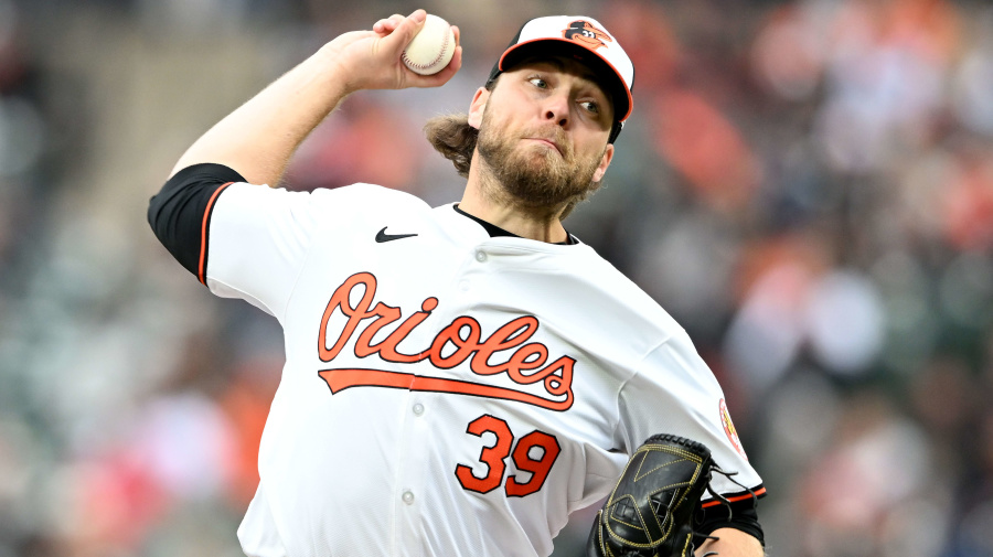 Getty Images - BALTIMORE, MARYLAND - MARCH 28: Corbin Burnes #39 of the Baltimore Orioles pitches in the second inning against the Los Angeles Angels on Opening Day at Oriole Park at Camden Yards on March 28, 2024 in Baltimore, Maryland. (Photo by Greg Fiume/Getty Images)