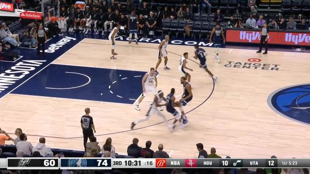 Jakob Poeltl with a dunk vs the Minnesota Timberwolves